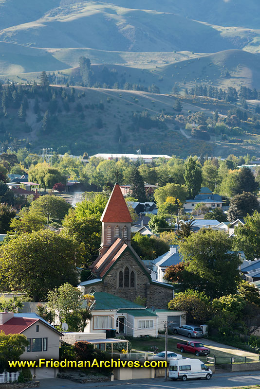 town,village,houses,church,water,edge,quaint,